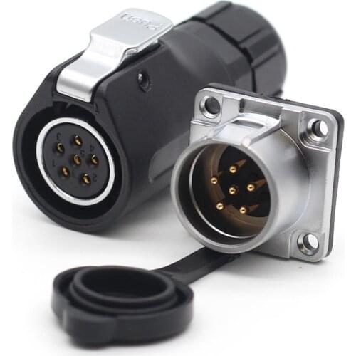 XHP20, IP67 Waterproof 6 Pin LED Power Cable Connector High-Voltage Aviation Connector Electrical Power Male Socket Female Plug