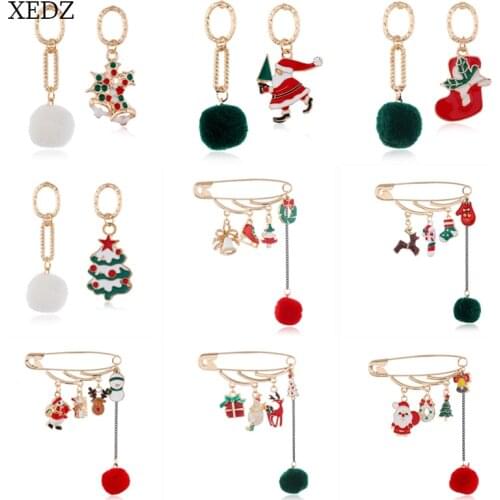 XEDZ Christmas Bells Elk Boots Earrings Christmas Tree Candy Gloves Gift Earrings Brooch Ornaments Holiday Gifts