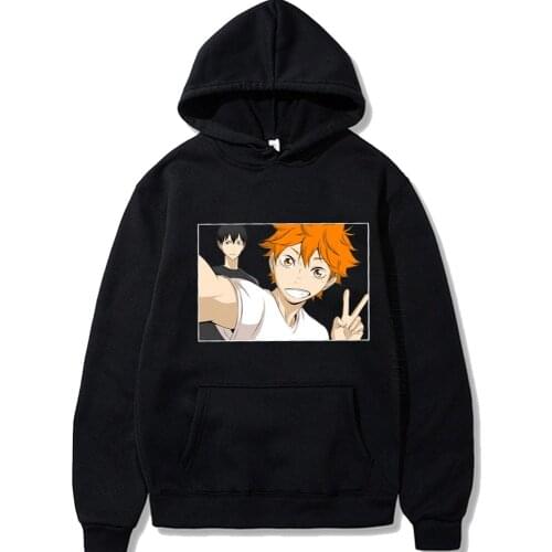 Funny Haikyuu Unisex Hoodies Japanese Anime Printing Mens Hoodie Sweatshirt Daily Casual Streetwears