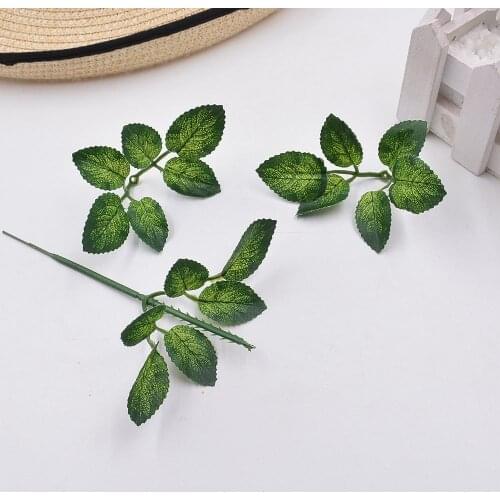 10pcs Artificial Flower Silk Leaf Wedding Dresser DIY Wreath Rose Decorative Flower Handmade Craft Fake Flower Decoration