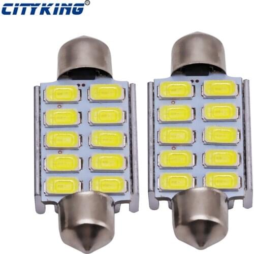 2PCS/Lot Festoon 39mm LED Canbus Error Light Bulbs, C5W LED Super Bright 5630 5730 10SMD Car led Dome Light Lamp Festoon Light