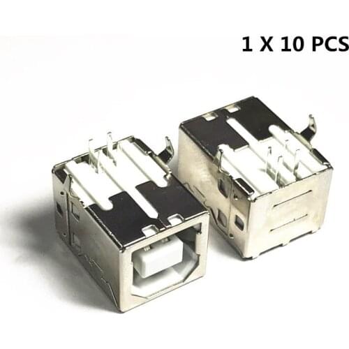 90 degree female B square USB connector, 10 pcs, main PCB solder connector for printer data