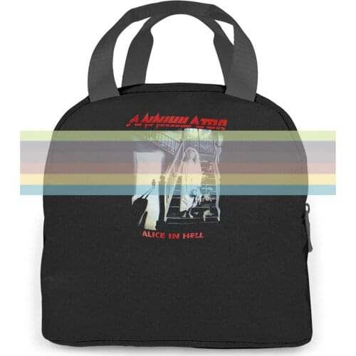 Annihilator Alice In Hell 1989 Album Cover Cheap Crew Neck women men Portable insulated lunch bag adult