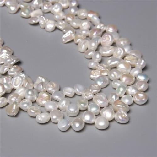 8-12mm Baroque Irregular Real Natural Freshwater White Pearl Bead Punch Loose Spacer Pearls Beads for Women DIY Elegant Necklace