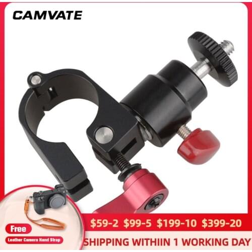 CAMVATE 25mm Single Rod Clamp With 360° Swivel Ball Head & 1/4"-20 Thread Hole For Monitor,Video Light,Flash,Microphone Mounting