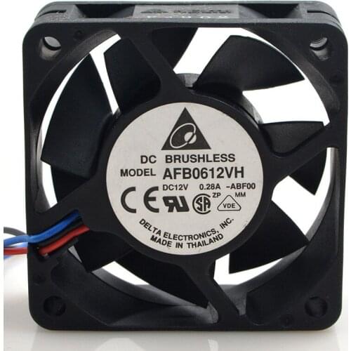 FOR Delta 6CM 6025 12V 0.30A AFB0612VH-R00 three-wire double-ball chassis power fan