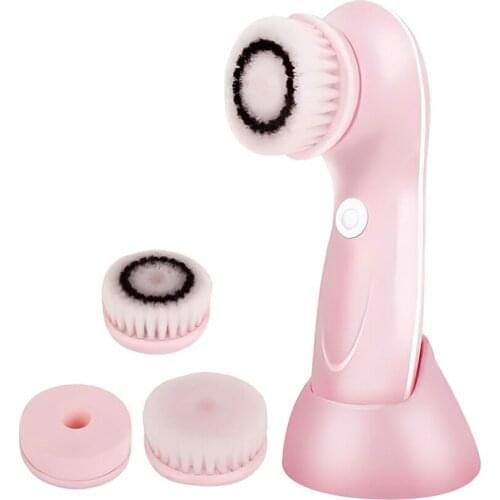 Electric Face Cleaner with Brushes Personal Care Tools Facial Massager Skin Beauty Tools Soft Acne Bleackhead Remover Machine