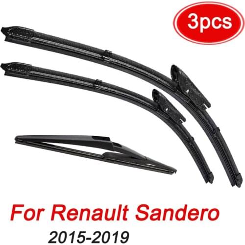 MIDOON Wiper Front & Rear Wiper Blades Set For Dacia Renault Sandero 2015 2016 2017 2018 2019 Windshield Windscreen 22"19"11"