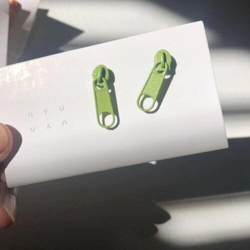 Korean Cute Alloy Fashion Zipper Stud Earrings For Women Ins Style Colorful Zipper Earrings For Summer Unique Funny Jewelry