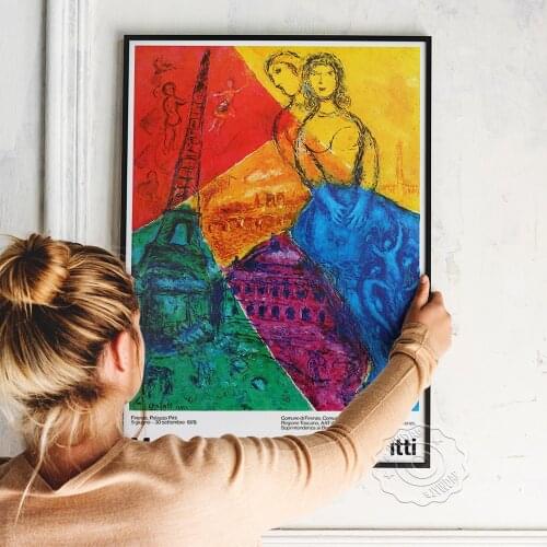 Marc Chagall A Palazzo Pitti Exhibition Museum Poster Wall Art Canvas Painting Vintage Print Art Room Decor Gallery Wall Picture