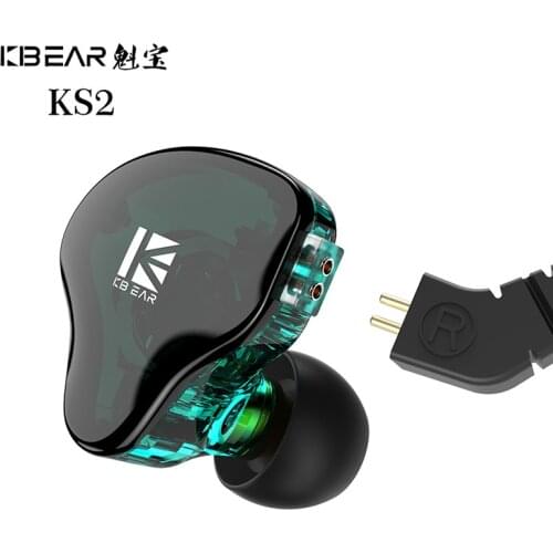 NEW KBEAR KS2 1BA+1DD Hybrid In Ear Headset Music Sport Running Game HIFI Earbuds Earphones with 2Pin 0.78mm Connector