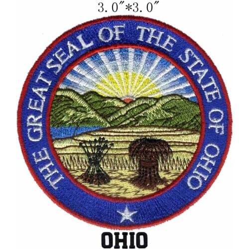 Ohio State Seal 3.0"wide embroidery patch for corinthians/patch on clothes/military backpack