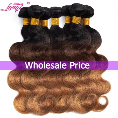 Wholesale T1B/4/30 Blonde Ombre Human Hair Bundle Body Wave Bundles Hair Extensions Peruvian Brazilian Hair Weave Bundles