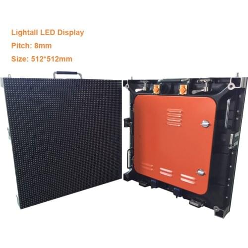 P8 SMD3535 IP65 Waterproof 512*512mm panel RGB 64*64 pixel hub75 full color 15625dot/sqm outdoor advertising led display screen