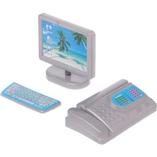 Modern Computer Dollhouse Miniature Furniture For Babie Doll Kid Toy Girl Gift 30cm Dolls Accessories