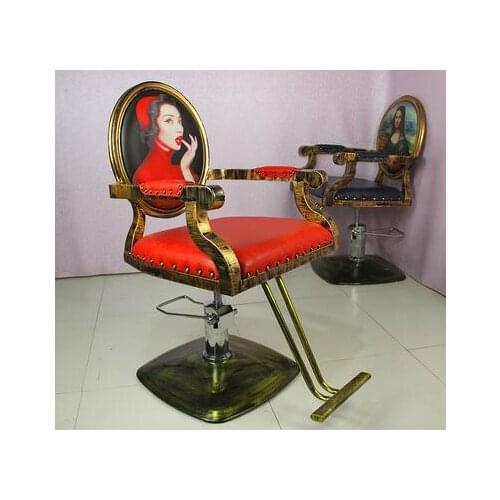 Custom-made hair cutting chair iron art hair chair and hair salon european-style hair cutting chair shampoo bed