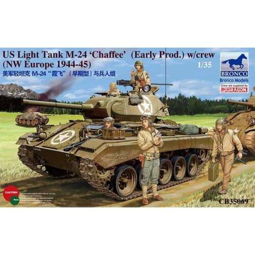 BRONCO CB35069 1/35 US Light Tank M24 "Chaffee" (Early Prod.) w/ Crew - Scale Model Kit