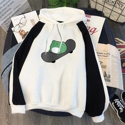 Drees 3D print Sweatshirt Kawaii frog thick windbreak Hoodies Women top Hoody Female Winter student Oversize Hoodies Full Sleeve