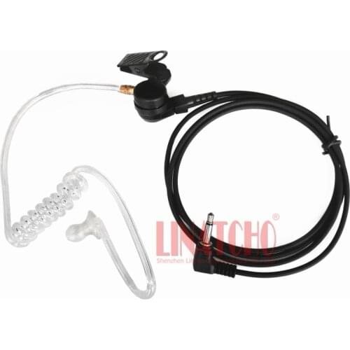 External 3.5mm PIN listen only acoustic tube earpiece for some walkie talkie Microphone