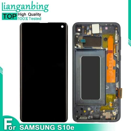 AAA+++ Quality AMOLED For SAMSUNG Galaxy S10E G970W G970U G970F/DS SM-G9700 LCD Display Touch Screen Digitizer Replacement Frame