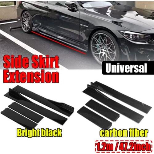 1Pair 1.2m/47.2inch Universal Car Side Skirts Extension Rocker Panels Lip Skirt For Civic Audi For BMW Car Exterior Accessories