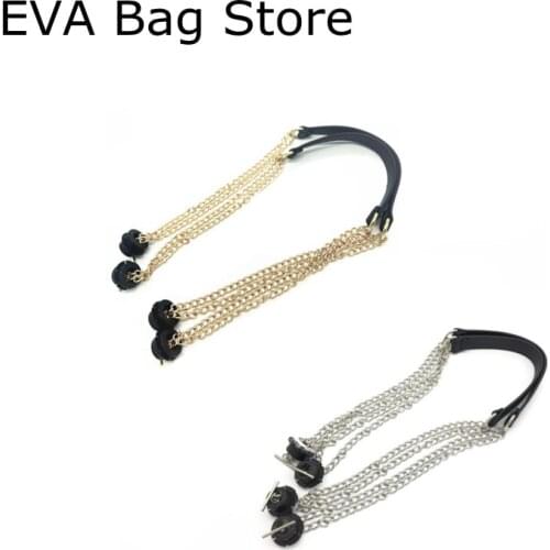 1 Pair for Obag Silver Long Double Chain Handles For Obag Totes Women Bag Shoulder HandBag