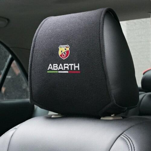 1PCS Hot car headrest cover fit for Fiat Abarth 500 Punto Stilo Ducato Palio badge Car Styling