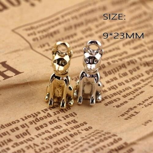 10pcs/lot Alloy Dog Charms Bright Gold Silver Tone dog charms for women pendant & necklace choker diy jewelry accessories