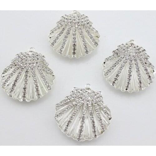 2018New 10Pcs Alloy Silver Shell Buttons/Buckle for DIY Pendant and DIY hair accessories