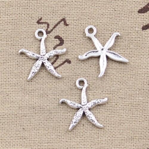 15pcs Charms Starfish 19x17mm Antique Tibetan Bronze Pendant Findings Accessories DIY Vintage Choker Handmade Jewelry