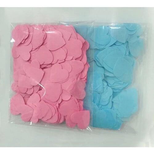 2.5cm 10g 20g Pink Blue Gender Reveal Party Tissue Confetti Baby Shower Heart Paper Confetti Princess Party Table Decor Supplies