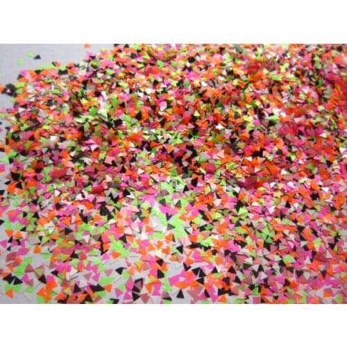 2MM Neon Thin Triangle Solvent Resistant Glitter Shape for Nail Art Decorations&Nail Polish Resin Craft