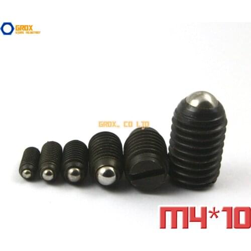 20 Pieces M4 x 10mm 12.9 Grade Alloy Steel Slotted Spring Ball Plunger Set Screw