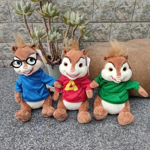3 Style Disney Movie Cartoon Alvin and the Chipmunks Mouse Stuffed Animals Plush Doll 18/24cm