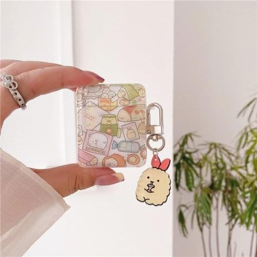 3D Cute Anime Sumikkogurashi Protective Case Cover for Airpods 1/2/pro Bluetooth Earphone Charging Box with Keychain