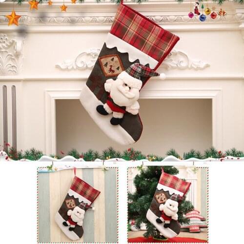 3D Personalised Embroidered Christmas Santa Snowman Candy Stocking Gift Bag 2018 NewStyle