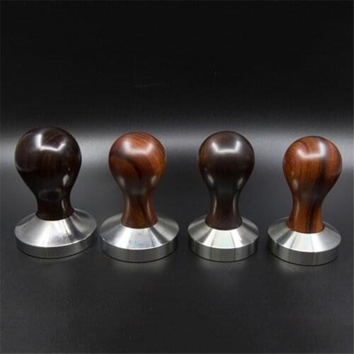 51mm/58mm Flat Base Coffee Tamper Ebony 304Stainless Steel Coffee Powder Hammer Espresso Cafe Barista Tools Accessories