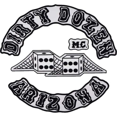 DIRTY DOZEH ARIZONA MC Embroidered biker Patches for jeans Clothes jacket