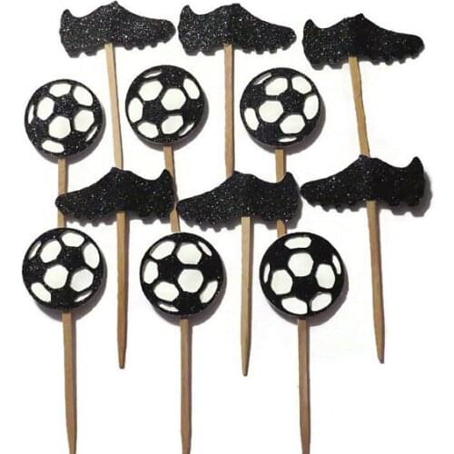 Glitter soccer balls, cleats, boys sports Birthday Cupcake Toppers bachelorette wedding baby bridal shower toothpicks