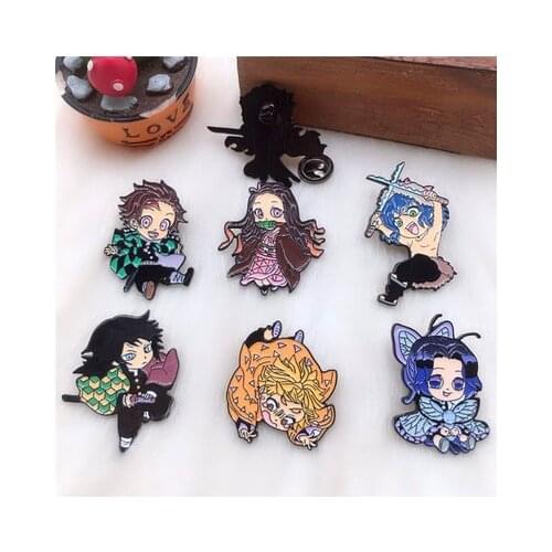 IVYYE Kimetsu no Yaiba 7 Style Fashion Anime Brooches Decoration Pin Cartoon Brooch Badge Bag Pins Unisex Jewelry Gift New