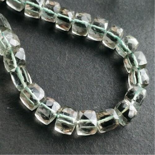 AAAA LOOSE BEADS green crystal square faceted 5-7mm wholesale for DIY jewelry necklace 20cm