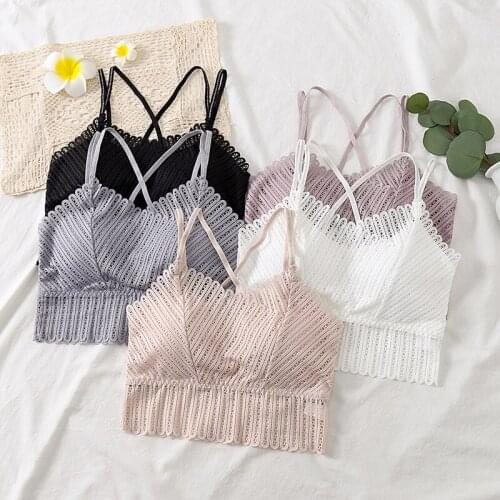 Bras woems Make firm new without rims sports bra bra vest wipes bosom girl sleep in chest flower sexy fashion strapless black