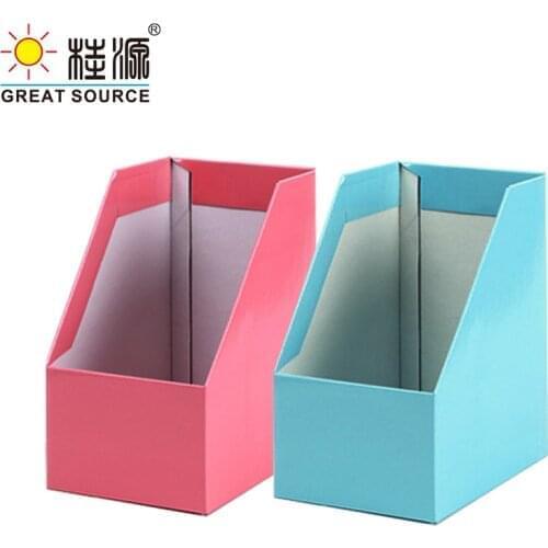 Big Size Magazine Bookend Foldaway File Holder Colorful Newspaper Box Desk Top Corrugated Organizer Office Stationery (2PCS)