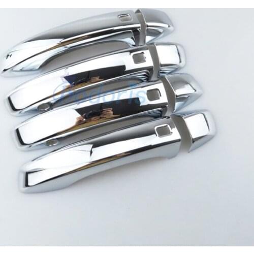 For Audi Q7 2016 2017 2018 Door Handle Cover Trim Grab Protector Panel With Smart Key hole Chrome Auto Accessories