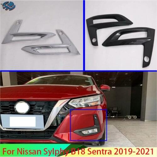For Nissan Sylphy B18 Sentra 2019-2020 Car Accessories Front Fog Light Lamp Cover Trim Molding Bezel Garnish Sticker