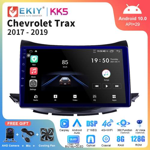 EKIY 9" DSP Android 10.0 Car Radio For Chevrolet Trax 2017 Stereo Multimedia Video Audio Player GPS Navigation CarPlay Head Unit