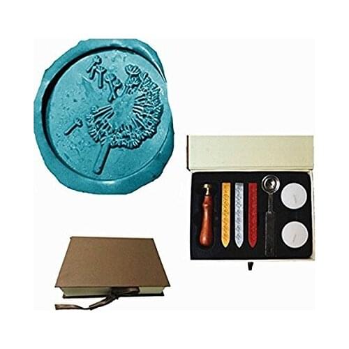 MDLG Vintage Dandelion Custom Picture Logo Wedding Invitation Wax Seal Sealing Stamp Sticks Spoon Gift Box Set Kit