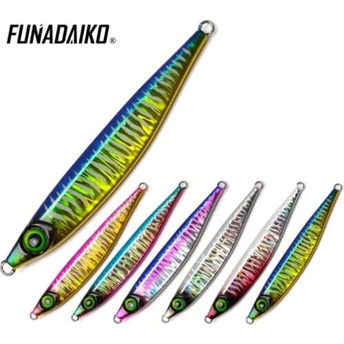 FUNADAIKO 5pcs/lot slow jig slow jigging lure isca artificial pesca metal Jig lures Fishing Lures fishing jig 40g 60g 80g 100g