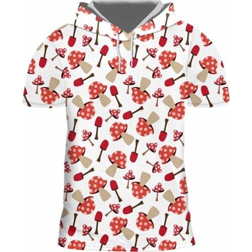 IFPD EU Size 3d Print Mushroom Unisex Hiphop Streetwear Punk Tees Short Sleeve Hooded Tshirt Summer Tops Women/mens T Shirt