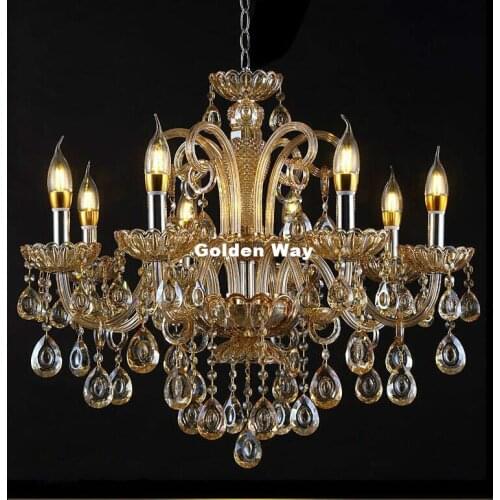 Modern Crystal Chandelier lustres de cristal Champagne Color Living Room Chandelier Home Lights Modern Decora Chandelier Crystal